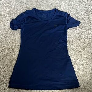 Nike Pro navy blue dri-fit short sleeve shirt